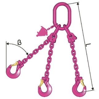 RUD VIP 3-leg sling chain with safety hook VCGH 33600 kg / 20 mm, length 4,00 m