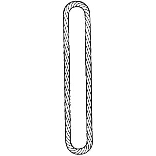Grummet Type G4 with steel core (WSC), cable laid, galvanised 66 mm, Lenghth 4,00 m