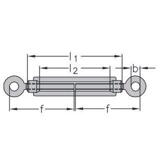 Turnbuckle DIN 1480 with 2 eyes, galvanized M 12