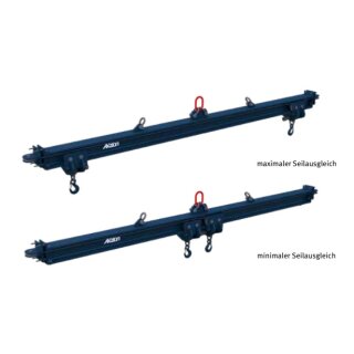 Syncro- Traverse - automatische Ausrichtung der Lasthaken - Tragfähigkeit 10000 kg, Verstellbereich max.-min. 4000 - 2000 mm