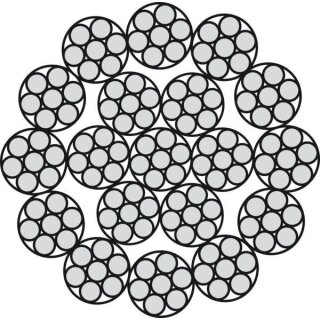 Drahtseil 18x7 EN 12385-4 (DIN 3069) Stahleinlage, verzinkt, 1960 N/mm² 9,0 mm