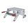 Work platform, movable, step width 600 mm, grooved aluminium