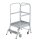 Platform stairs, with single-sided access, with spring-loaded castors, grooved aluminium
