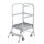 Platform stairs, with single-sided access, with spring-loaded castors, steel grating