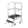 Platform stairs, with single-sided access, with spring-loaded castor corundum coating R 13