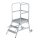 Platform stairs, with single-sided access, with castors and handles, grooved aluminium