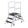 Platform stairs, with double-sided access, with spring-loaded castor corundum coating R 13