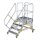Platform stairs 45° movable step width 800 mm Grooved aluminium