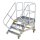 Platform stairs 45° movable step width 1000 mm Grooved aluminium