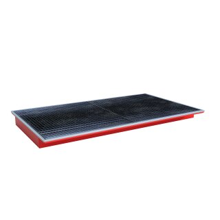 Einhängewanne Typ EHW PE - mit PE-Einsatz 2200mm lackiert, RAL 3000 Feuerrot