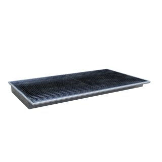 Einhängewanne Typ EHW PE - mit PE-Einsatz 2200mm lackiert, RAL 7005 Mausgrau