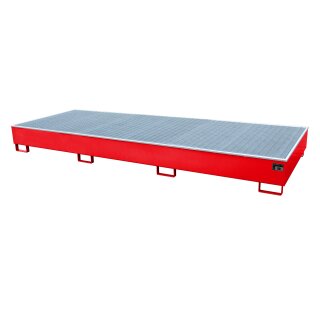 Shelf Sump with PE Inlay RW-GR PE 3550 x 1315 x 360 finished in, RAL 3000 blazing red