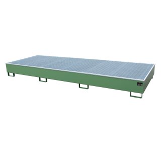 Shelf Sump with PE Inlay RW-GR PE 3550 x 1315 x 360 finished in, RAL 6011 reseda green