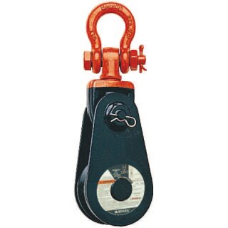 Wire rope snatch blocks with shackle Ball bearing 152mm 16-19mm 8000kg
